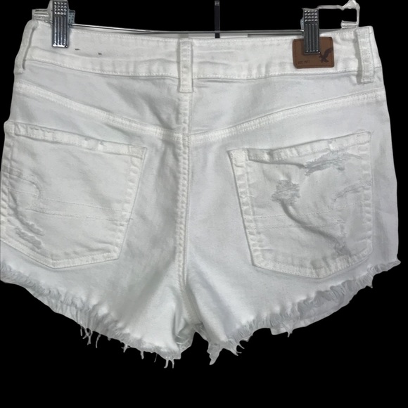 American Eagle White High Rise Distressed Shorts - Picture 2 of 7